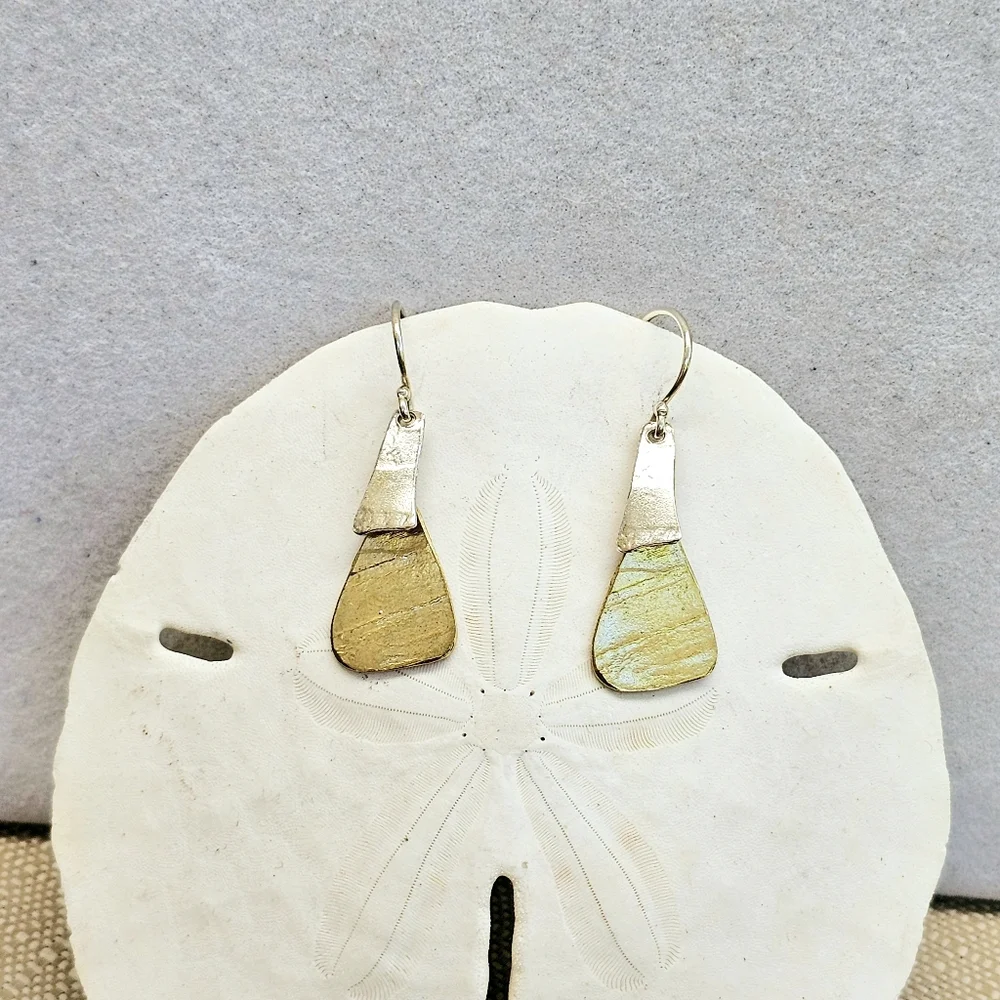 Silpada 925 and Brass Two-Tone Earrings BNWOT (Brand New Without Tags) - Picture 6 of 13